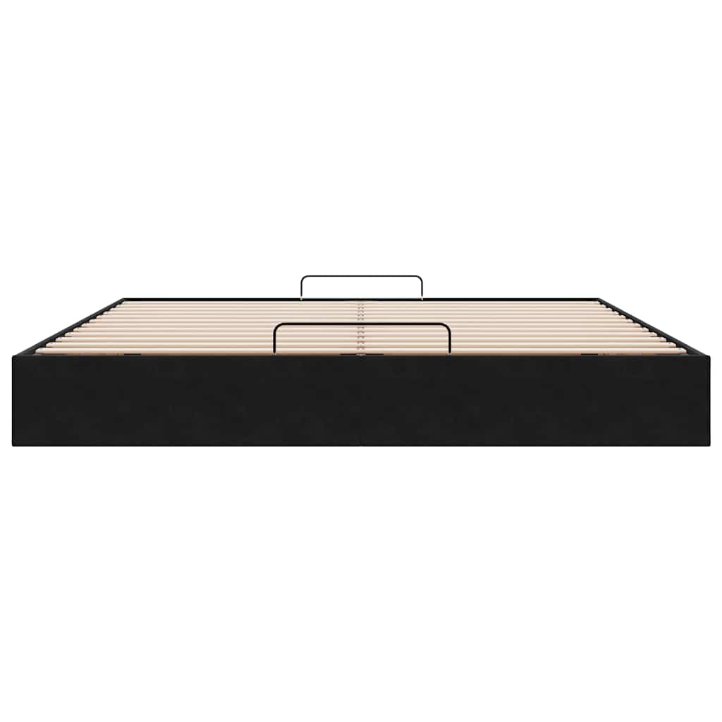 Ottoman-Bett ohne Matratze Schwarz 160x200 cm Samt