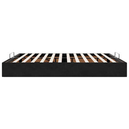 Ottoman-Bett ohne Matratze Schwarz 160x200 cm Samt