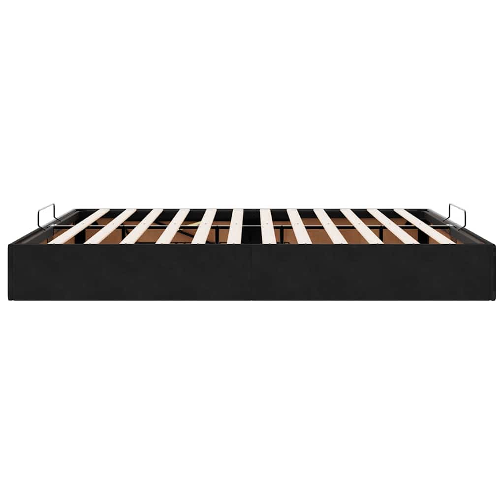 Ottoman-Bett ohne Matratze Schwarz 160x200 cm Samt