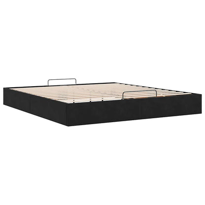 Ottoman-Bett ohne Matratze Schwarz 160x200 cm Samt