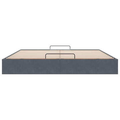 Ottoman-Bett ohne Matratze Dunkelgrau 180x200 cm Samt