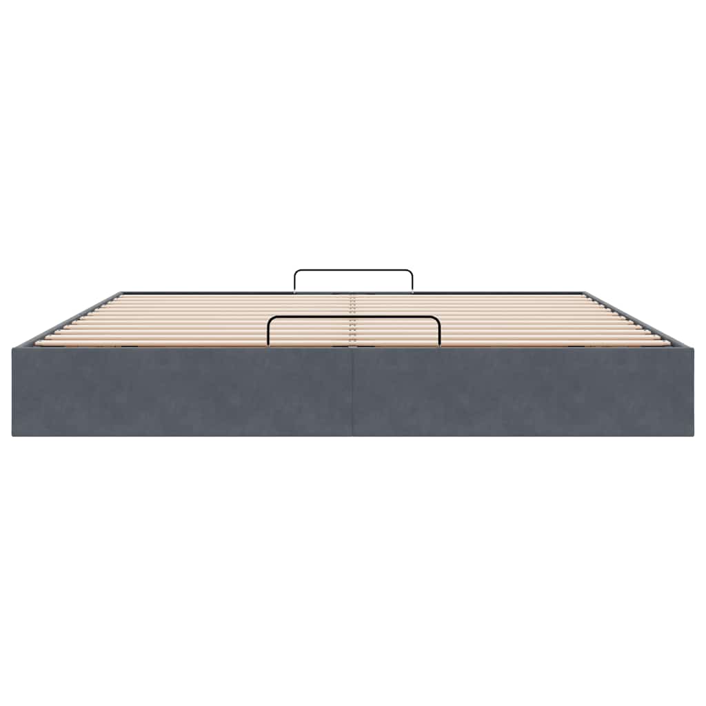 Ottoman-Bett ohne Matratze Dunkelgrau 180x200 cm Samt