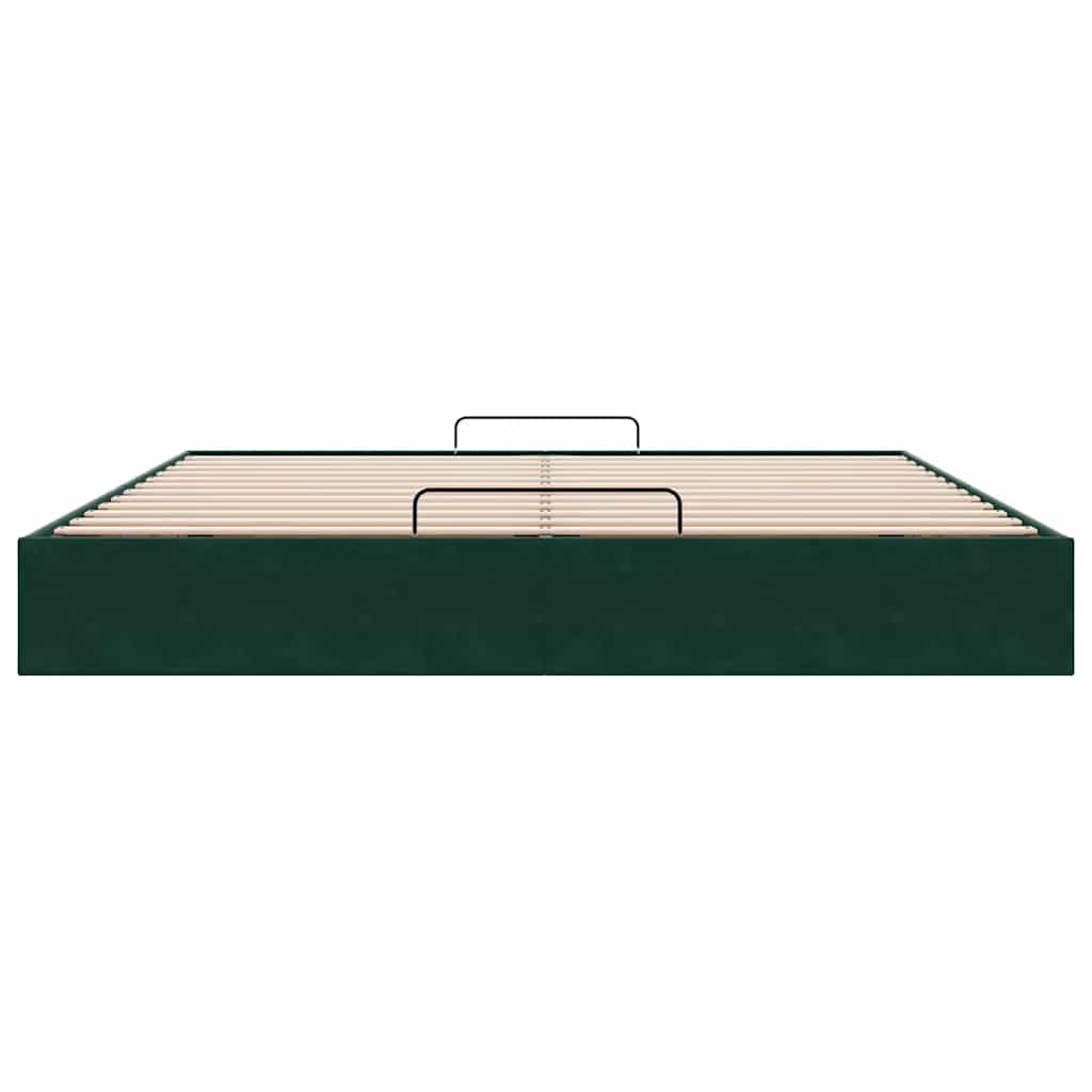 Ottoman-Bett ohne Matratze Dunkelgrün 180x200 cm Samt