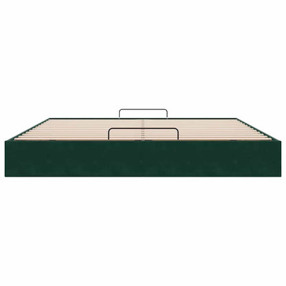 Ottoman-Bett ohne Matratze Dunkelgrün 180x200 cm Samt