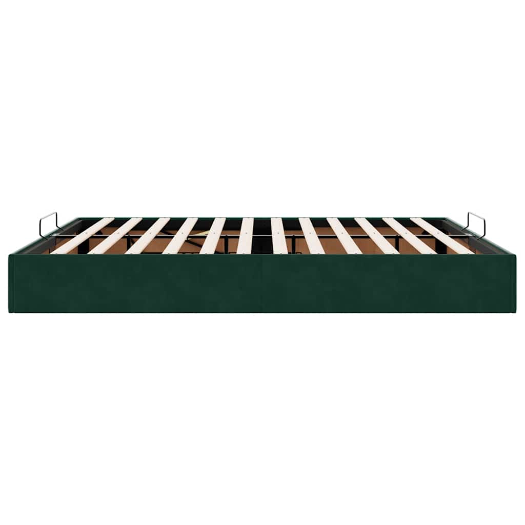 Ottoman-Bett ohne Matratze Dunkelgrün 180x200 cm Samt