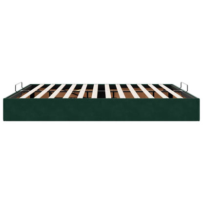 Ottoman-Bett ohne Matratze Dunkelgrün 180x200 cm Samt