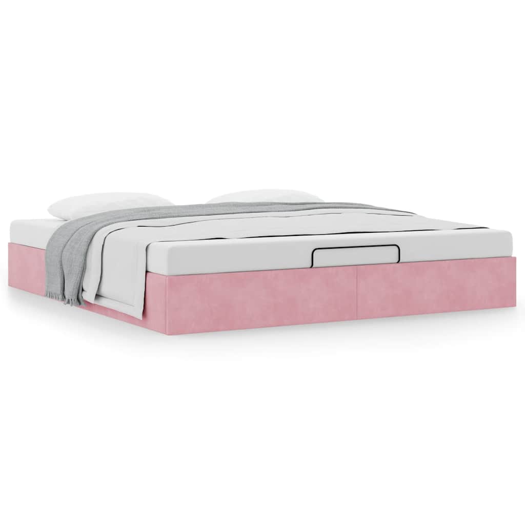 Ottoman-Bett ohne Matratze Rosa 180x200 cm Samt