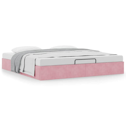 Ottoman-Bett ohne Matratze Rosa 180x200 cm Samt