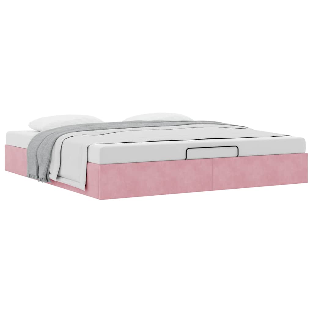 Ottoman-Bett ohne Matratze Rosa 180x200 cm Samt