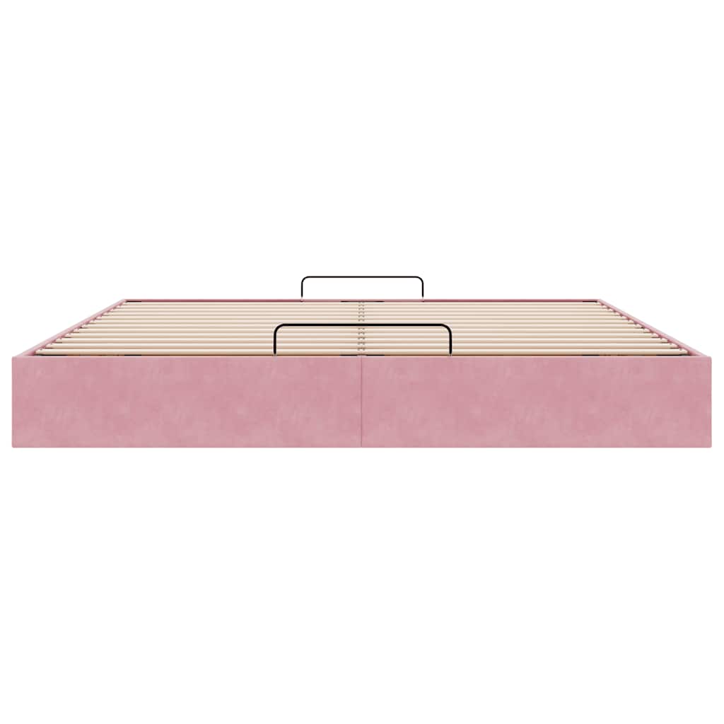 Ottoman-Bett ohne Matratze Rosa 180x200 cm Samt