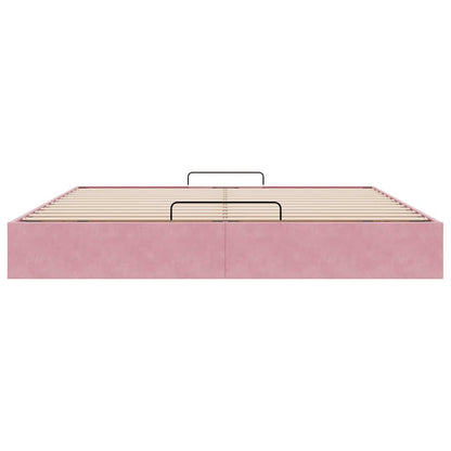 Ottoman-Bett ohne Matratze Rosa 180x200 cm Samt