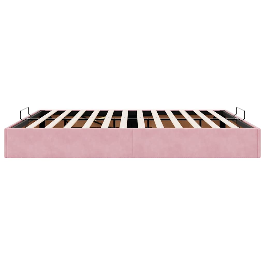 Ottoman-Bett ohne Matratze Rosa 180x200 cm Samt