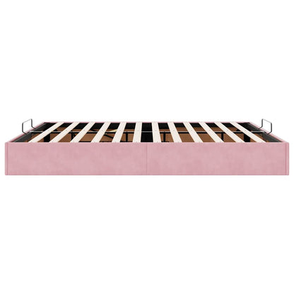 Ottoman-Bett ohne Matratze Rosa 180x200 cm Samt