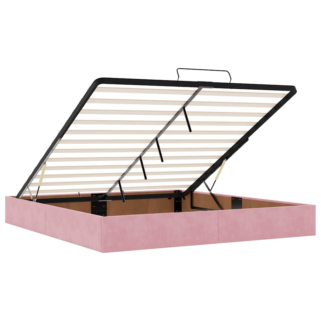 Ottoman-Bett ohne Matratze Rosa 180x200 cm Samt