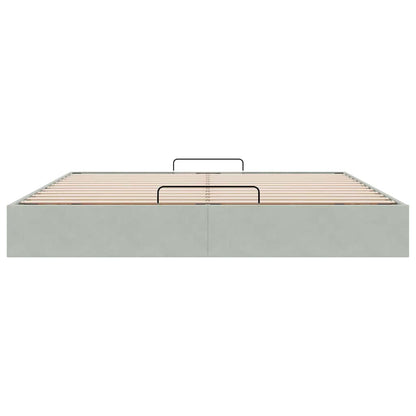 Ottoman-Bett ohne Matratze Hellgrau 200x200 cm Samt