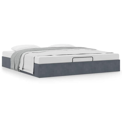 Ottoman-Bett ohne Matratze Dunkelgrau 200x200 cm Samt