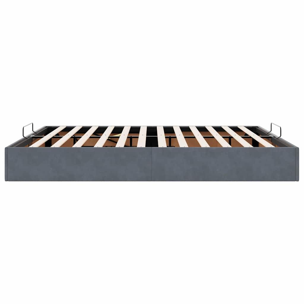 Ottoman-Bett ohne Matratze Dunkelgrau 200x200 cm Samt