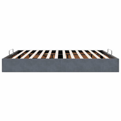 Ottoman-Bett ohne Matratze Dunkelgrau 200x200 cm Samt