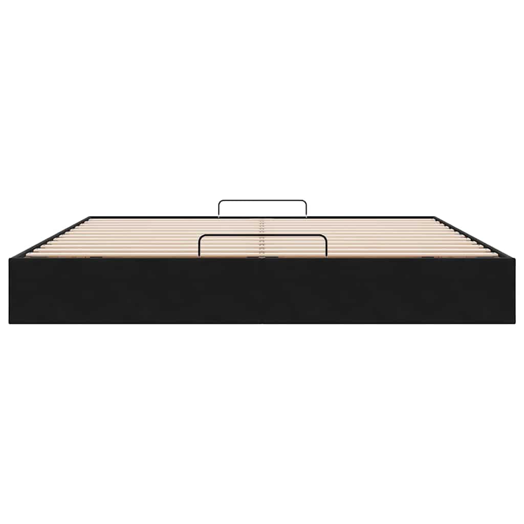 Ottoman-Bett ohne Matratze Schwarz 200x200 cm Samt