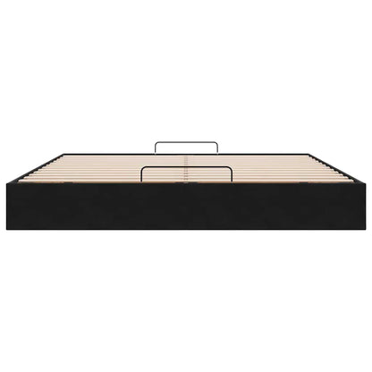 Ottoman-Bett ohne Matratze Schwarz 200x200 cm Samt