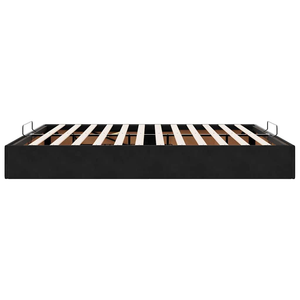 Ottoman-Bett ohne Matratze Schwarz 200x200 cm Samt