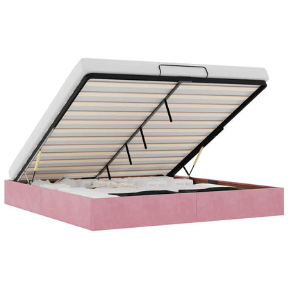 Ottoman-Bett ohne Matratze Rosa 200x200 cm Samt