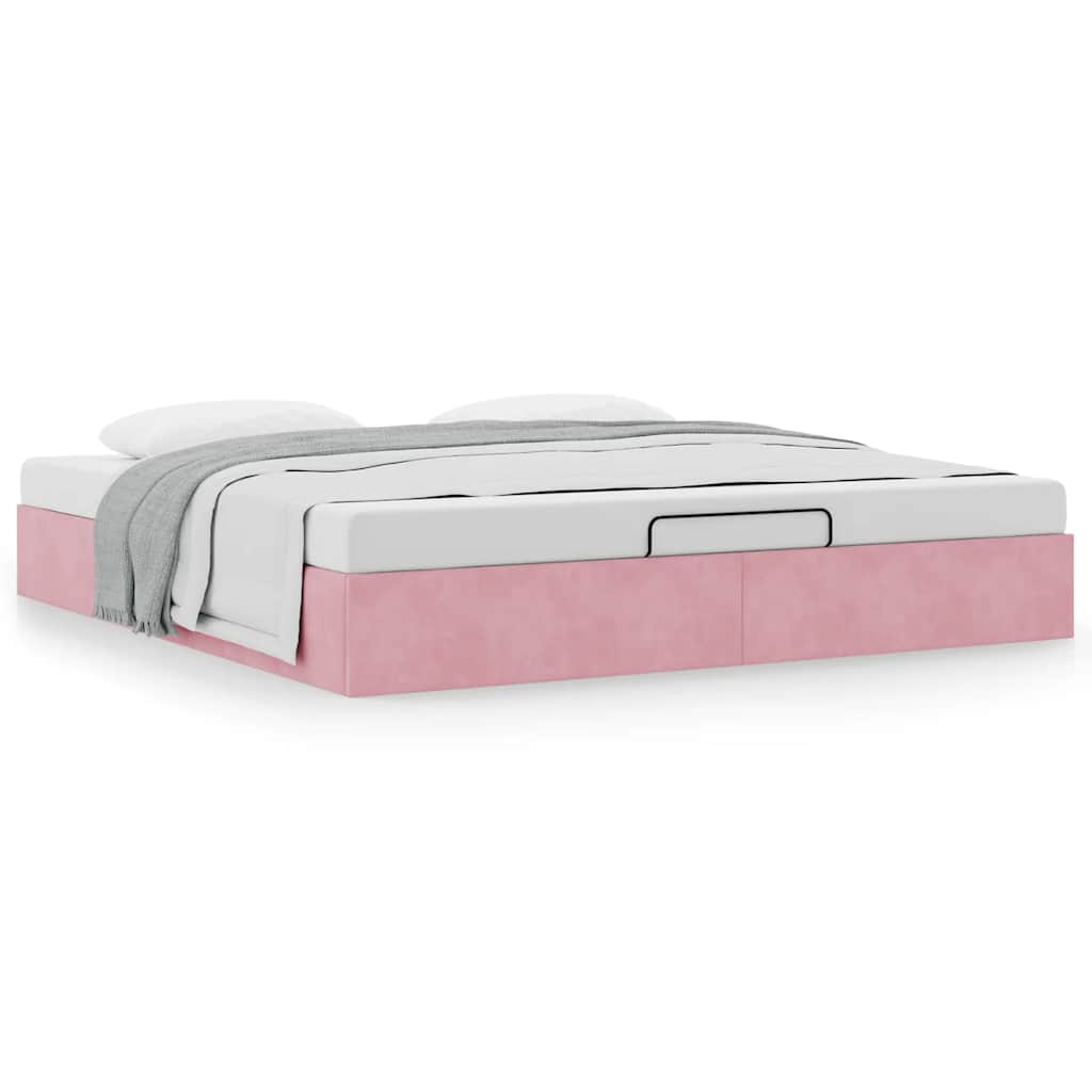 Ottoman-Bett ohne Matratze Rosa 200x200 cm Samt