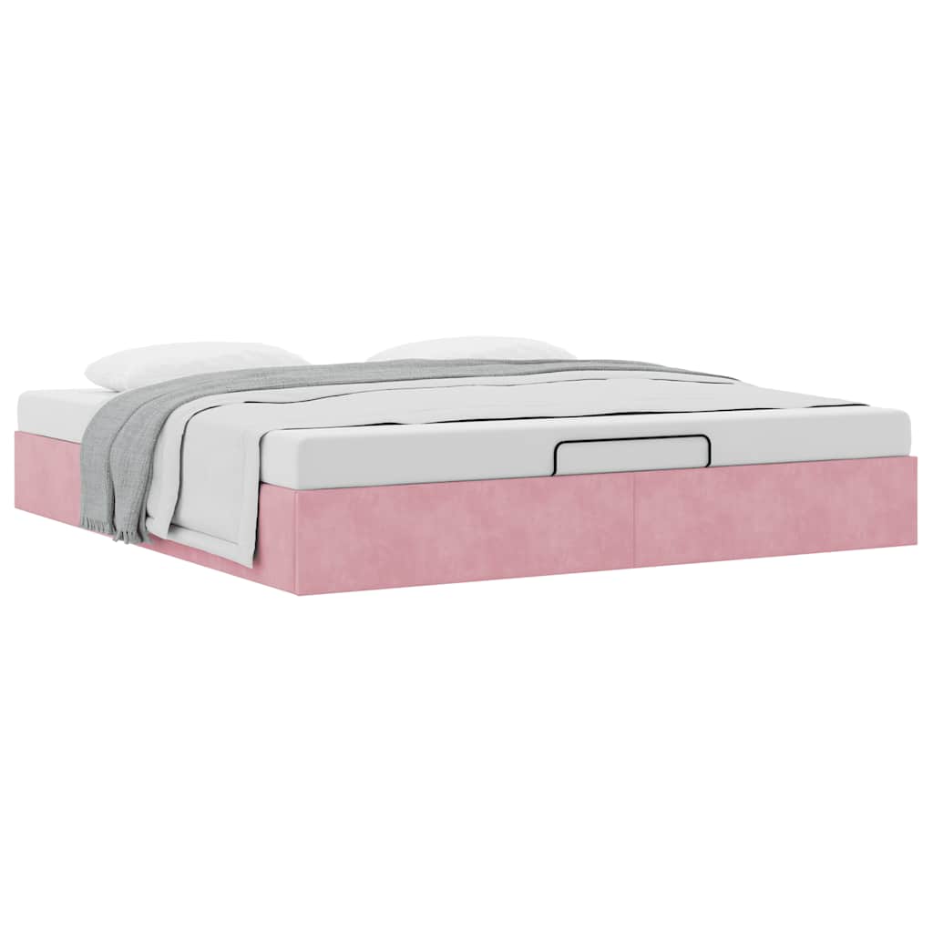 Ottoman-Bett ohne Matratze Rosa 200x200 cm Samt