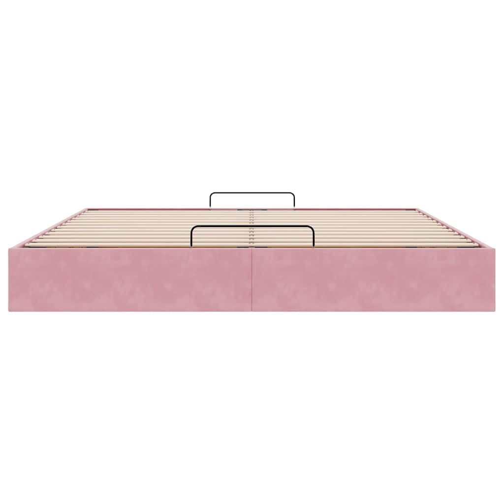 Ottoman-Bett ohne Matratze Rosa 200x200 cm Samt