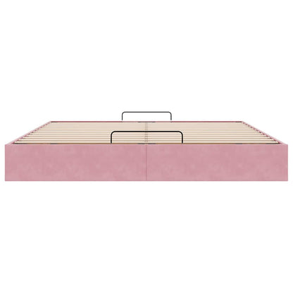 Ottoman-Bett ohne Matratze Rosa 200x200 cm Samt
