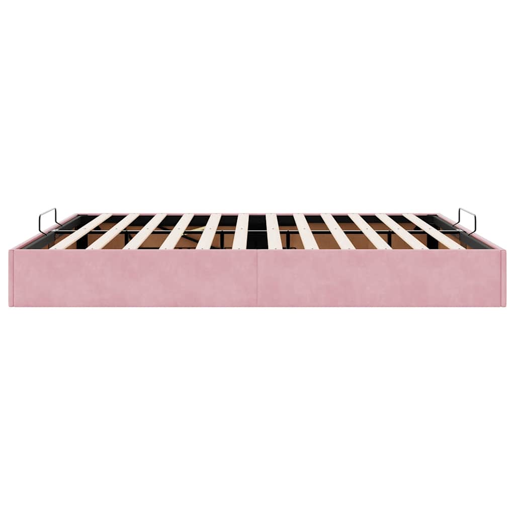 Ottoman-Bett ohne Matratze Rosa 200x200 cm Samt