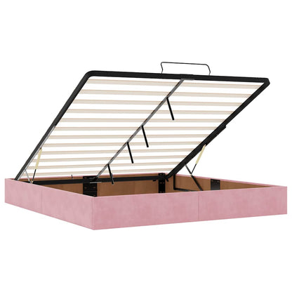 Ottoman-Bett ohne Matratze Rosa 200x200 cm Samt