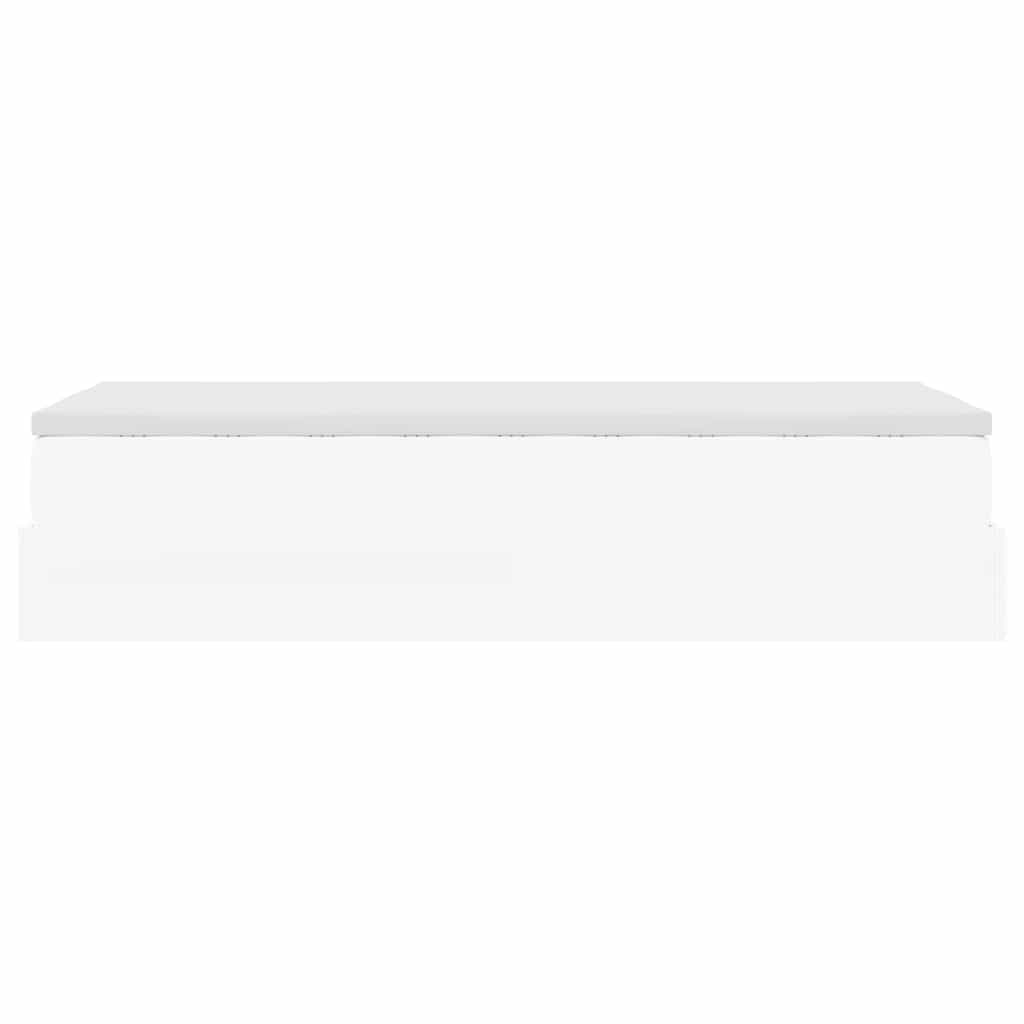 Ottoman-Bett mit Matratze Weiß 80x200 cm Kunstleder