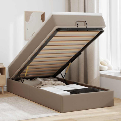 Ottoman-Bett mit Matratze Cappuccino-Braun 90x200 cm Kunstleder