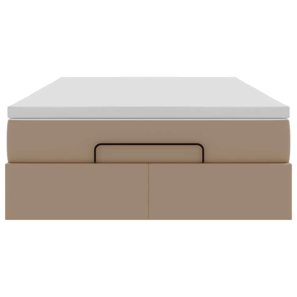 Ottoman-Bett mit Matratze Cappuccino-Braun 120x190cm Kunstleder