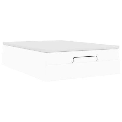 Ottoman-Bett mit Matratze Weiß 140x200 cm Kunstleder