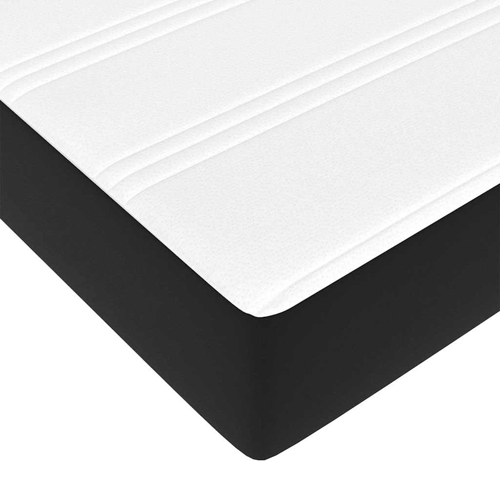 Ottoman-Bett mit Matratze Schwarz 180x200 cm Kunstleder