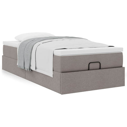 Ottoman-Bett mit Matratze Taupe 80x200 cm Stoff