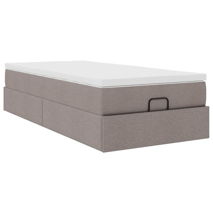 Ottoman-Bett mit Matratze Taupe 80x200 cm Stoff