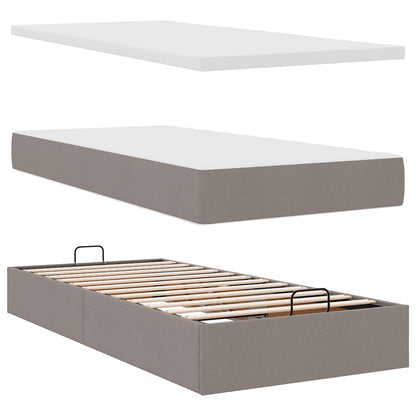 Ottoman-Bett mit Matratze Taupe 80x200 cm Stoff