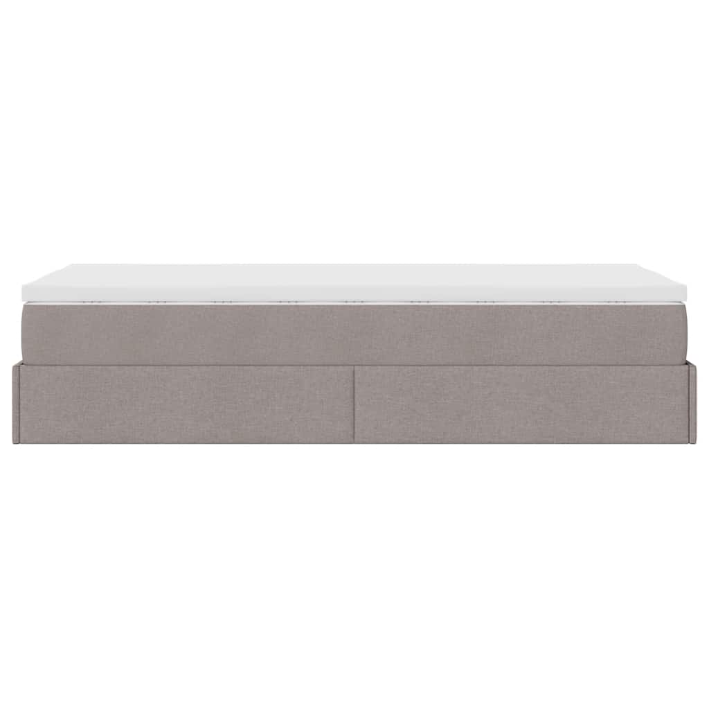 Ottoman-Bett mit Matratze Taupe 80x200 cm Stoff