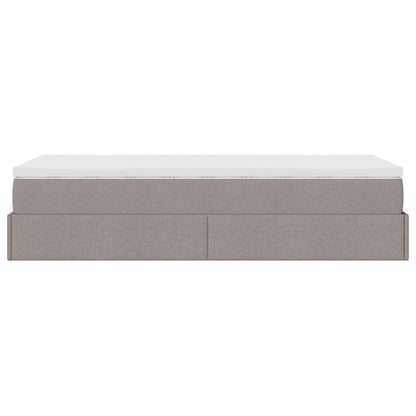 Ottoman-Bett mit Matratze Taupe 80x200 cm Stoff