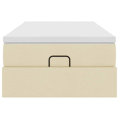 Ottoman-Bett mit Matratze Creme 90x190 cm Stoff