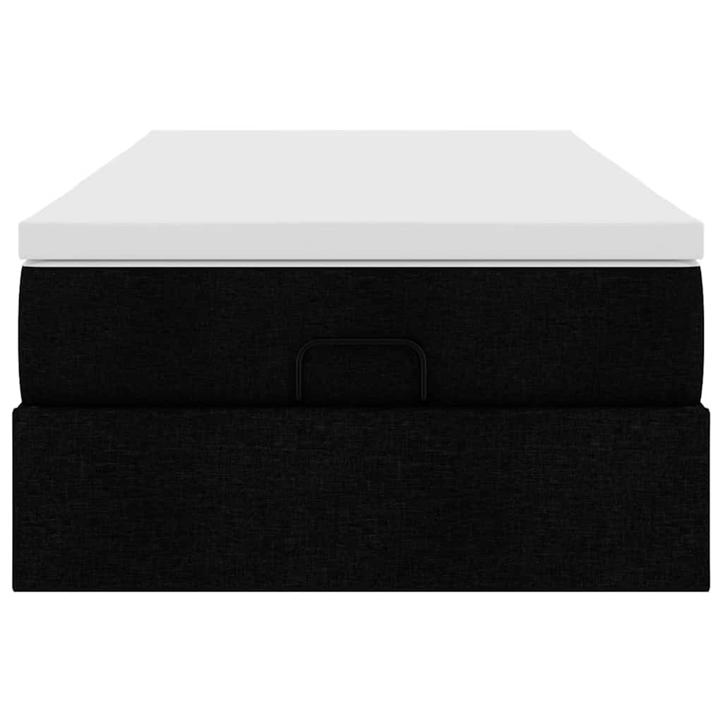 Ottoman bed with mattress black 90x200 cm fabric