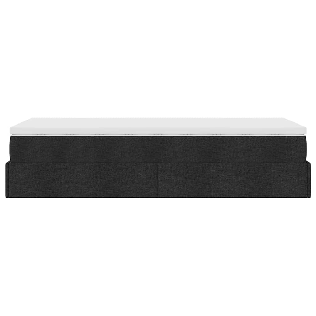 Ottoman bed with mattress black 90x200 cm fabric