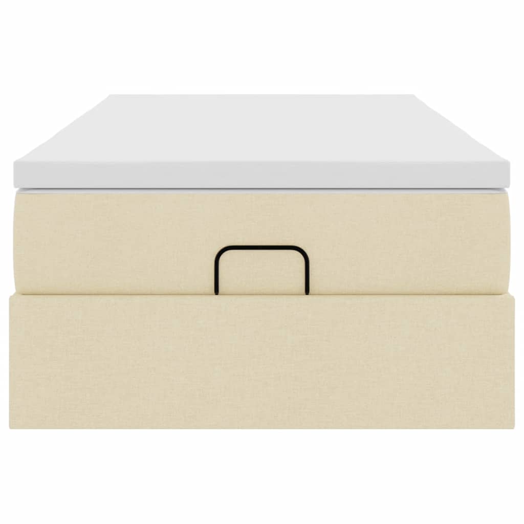 Ottoman-Bett mit Matratze Creme 100x200 cm Stoff
