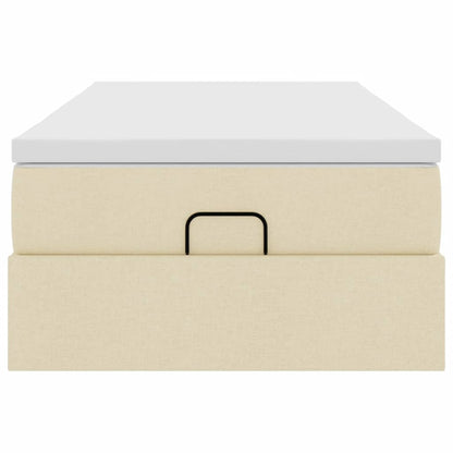 Ottoman-Bett mit Matratze Creme 100x200 cm Stoff