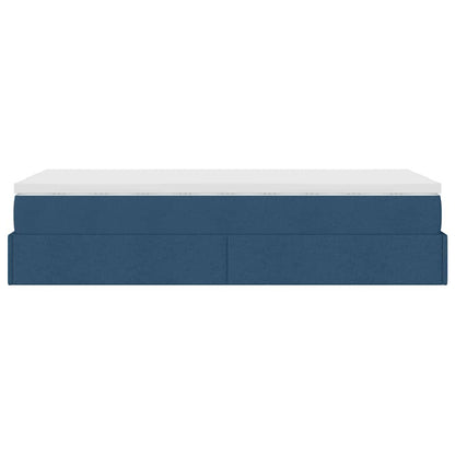 Ottoman-Bett mit Matratze Blau 100x200 cm Stoff