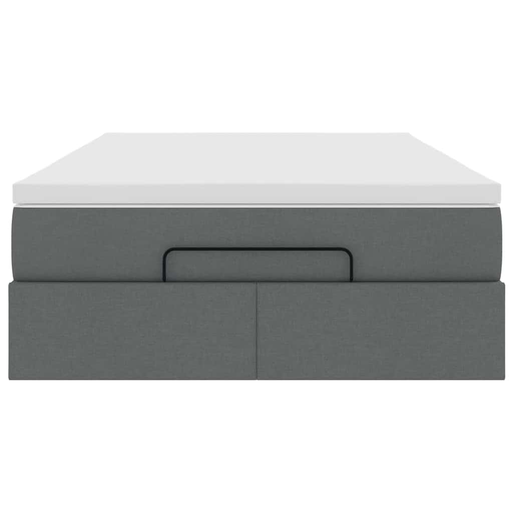 Ottoman-Bett mit Matratze Dunkelgrau 120x190 cm Stoff