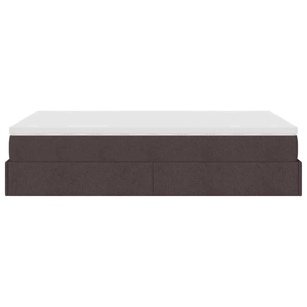 Ottoman-Bett mit Matratze Dunkelbraun 120x190 cm Stoff